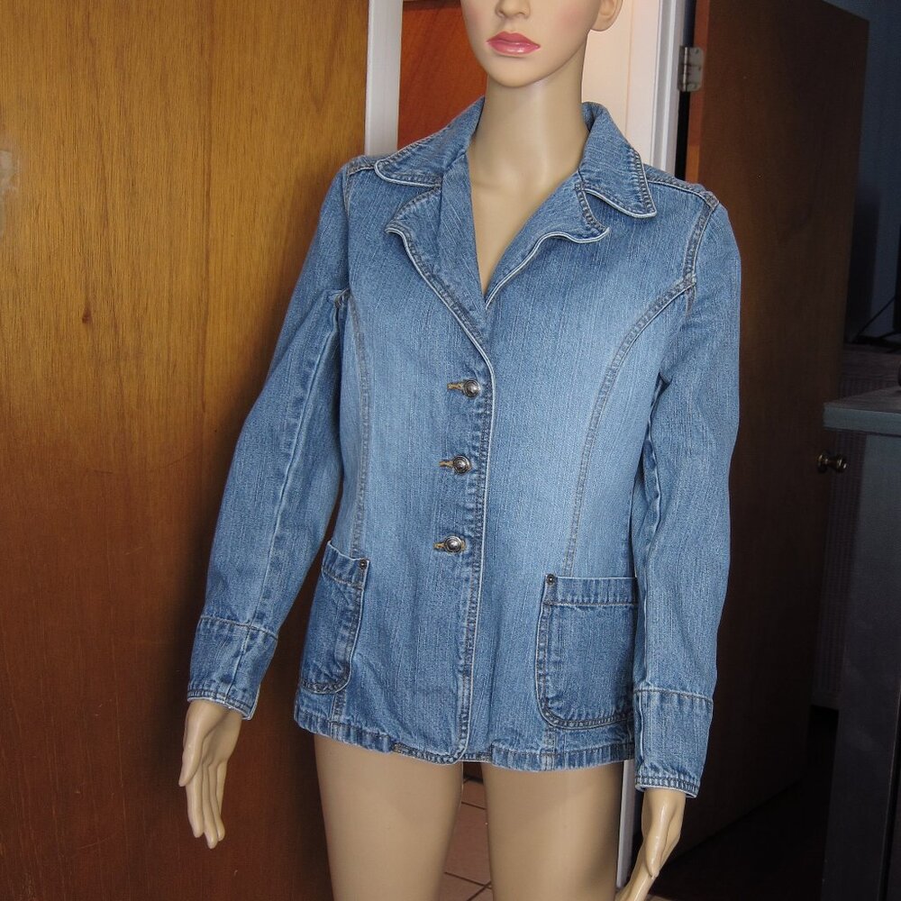 Faded Glory 1972 Special Edition Womens Denim Jacket Bazer 2 Pockets Size Small